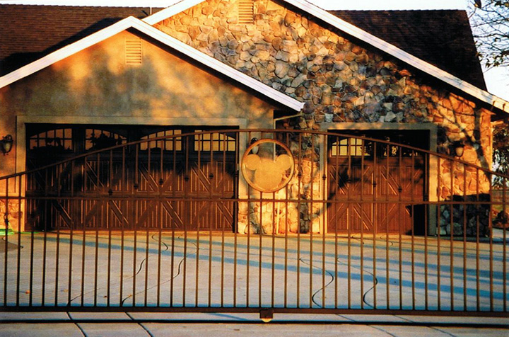 A custom carriage-house garage door installed by Robbins' Quality Garage Doors
